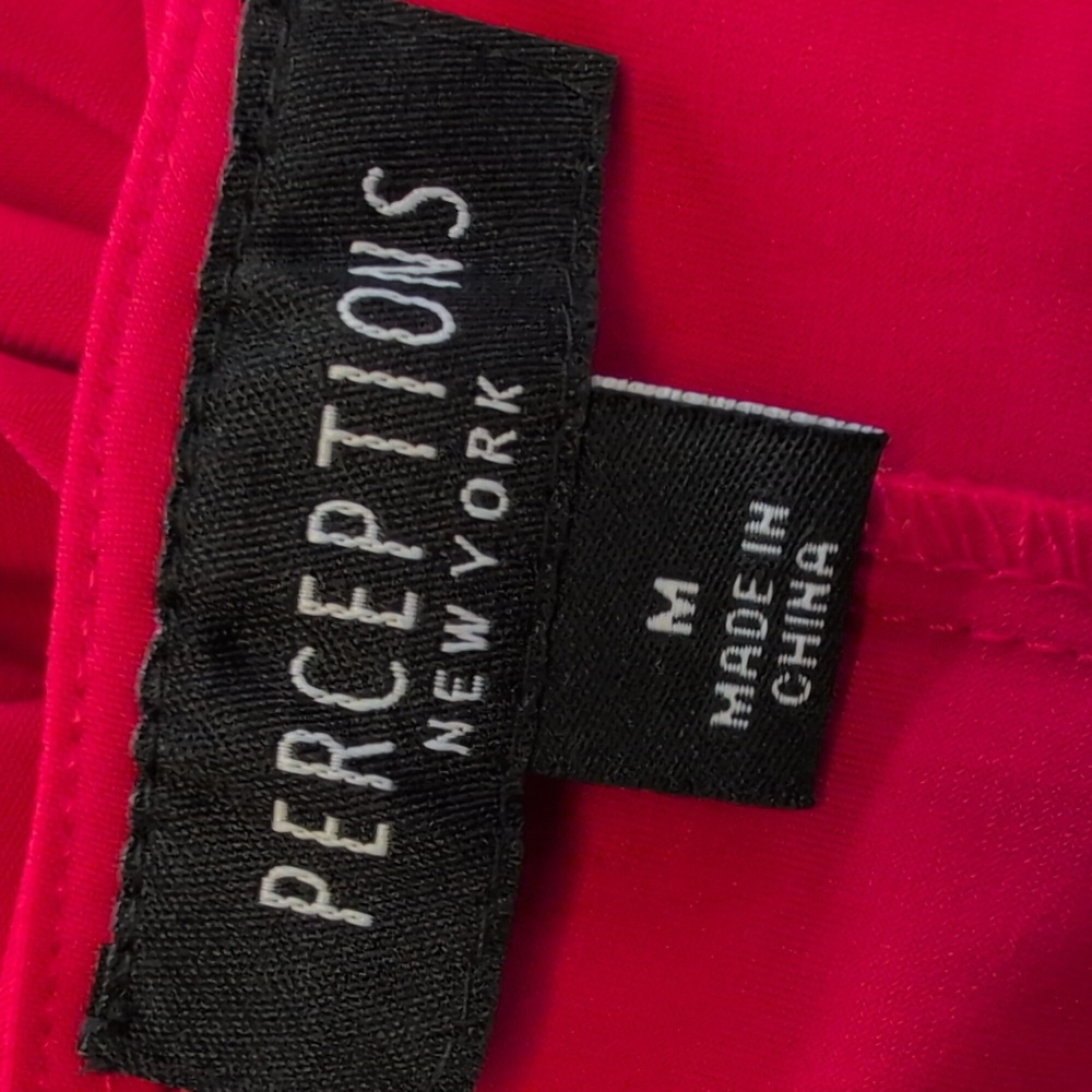 Perceptions Fit & Flare Faux Wrap Women's Red NWT M - Picture 8 of 9